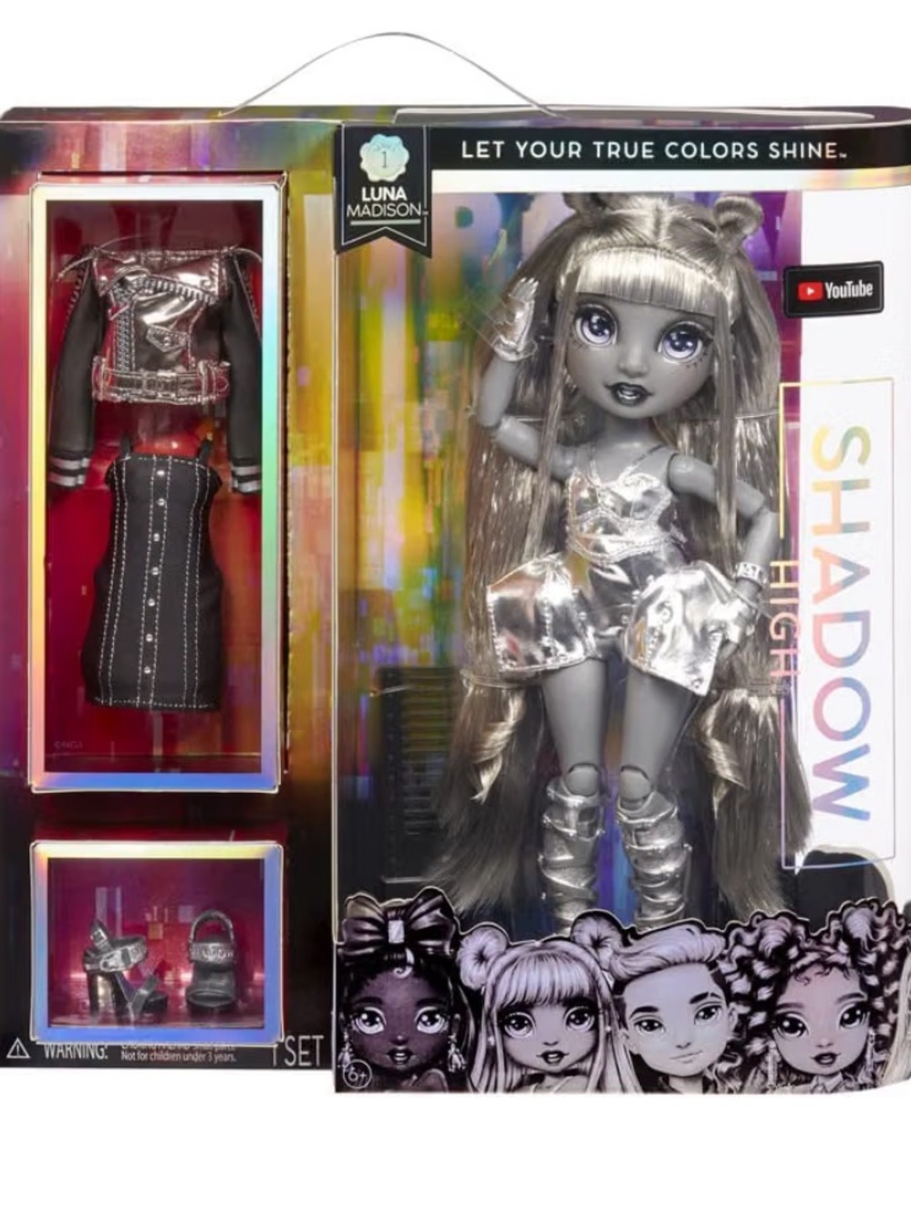 Luna Madison Shadow High Fashion Doll with silver Metallic Outfit series 1